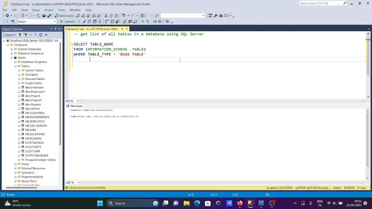 Using INFORMATION_SCHEMA.TABLES